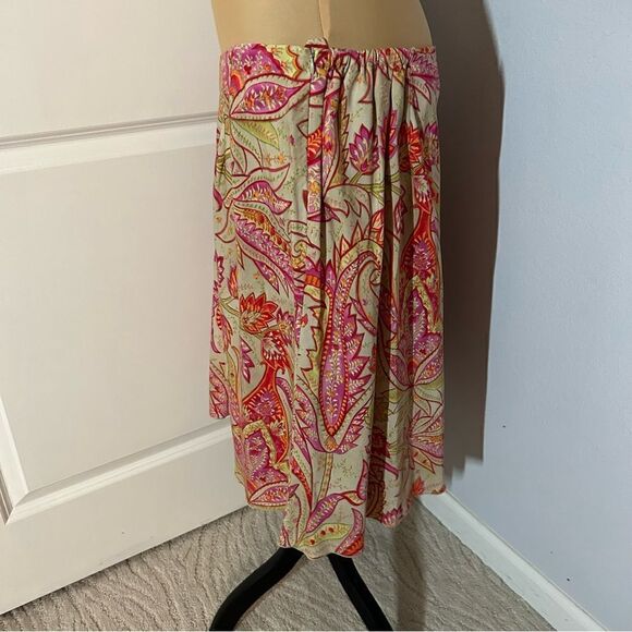 Talbots Pink and Green Floral Midi Skirt - Picture 2 of 5